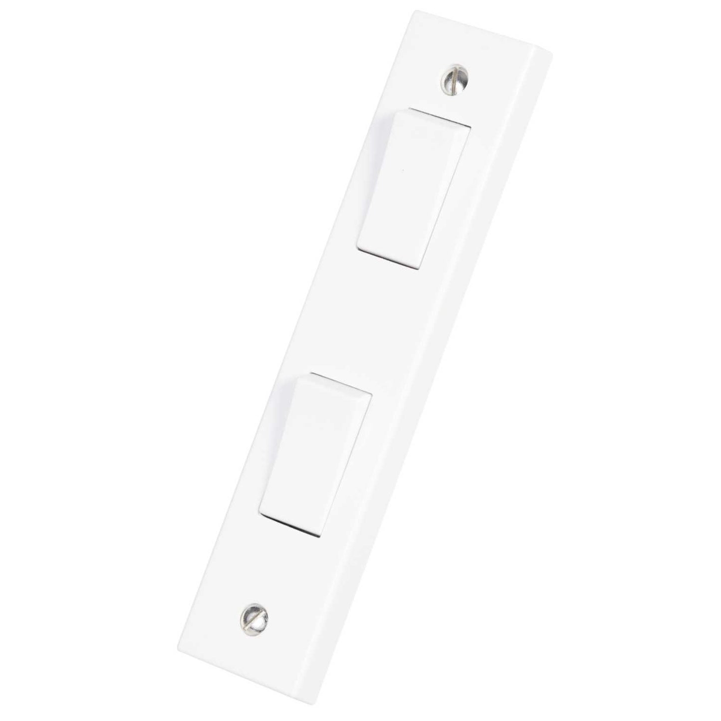 Scolmore Click Polar 10A 2 Gang 2 Way Architrave Switch White