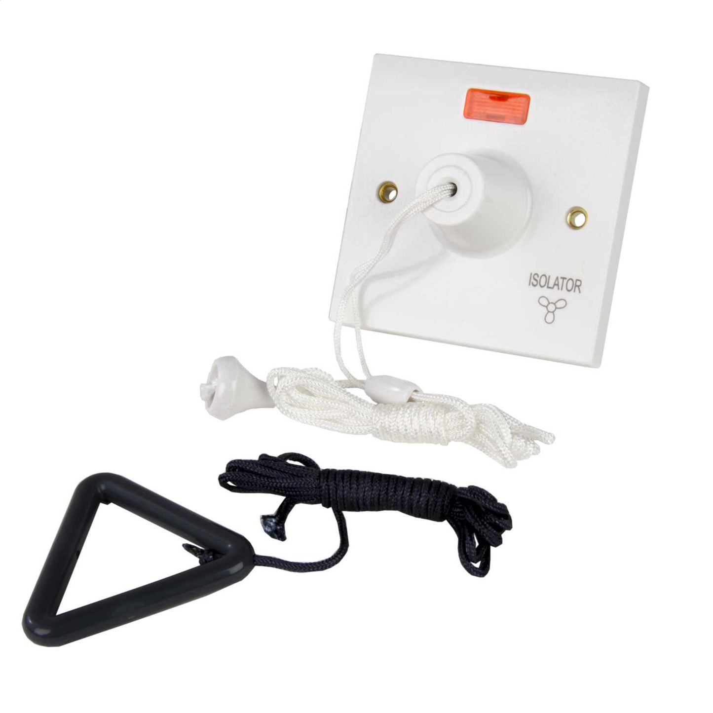 Scolmore Click Part M 10A Triple Pole Pull Cord Fan Isolator Switch with Neon White