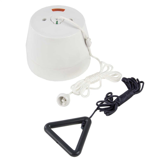 Scolmore Click Part M 50A DP Ceiling Pull Cord Switch with Neon and Black Cord White