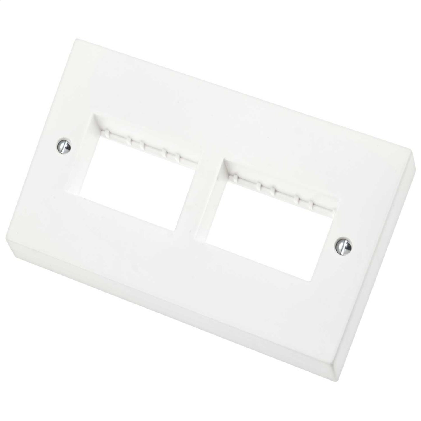 Scolmore Click Polar 2 Gang 6 Module (3+3) Minigrid Front Plate White