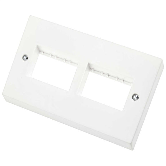Scolmore Click Polar 2 Gang 6 Module (3+3) Minigrid Front Plate White