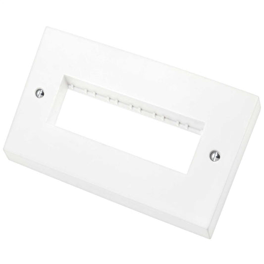 Scolmore Click Polar 2 Gang 6 Module Minigrid Front Plate White