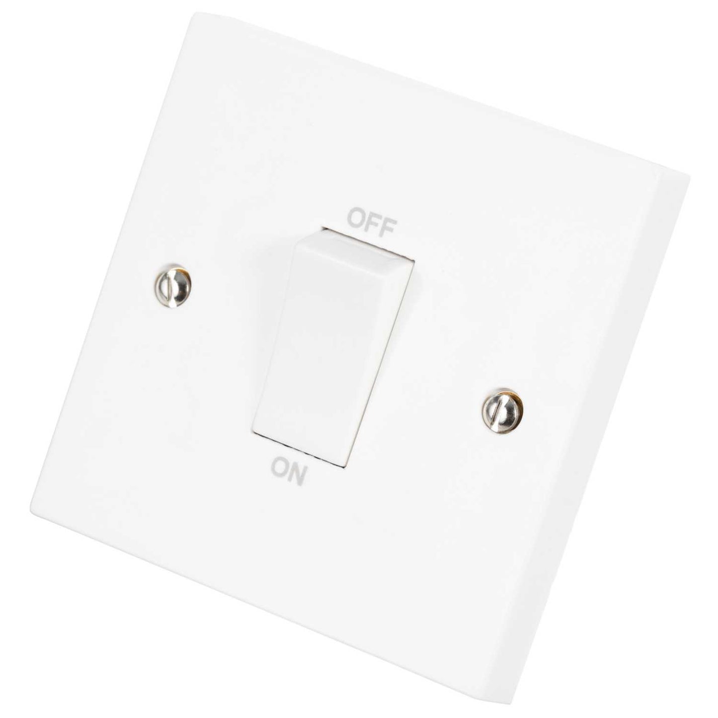 Scolmore Click Polar 45A DP 1 Gang Switch White Rocker White