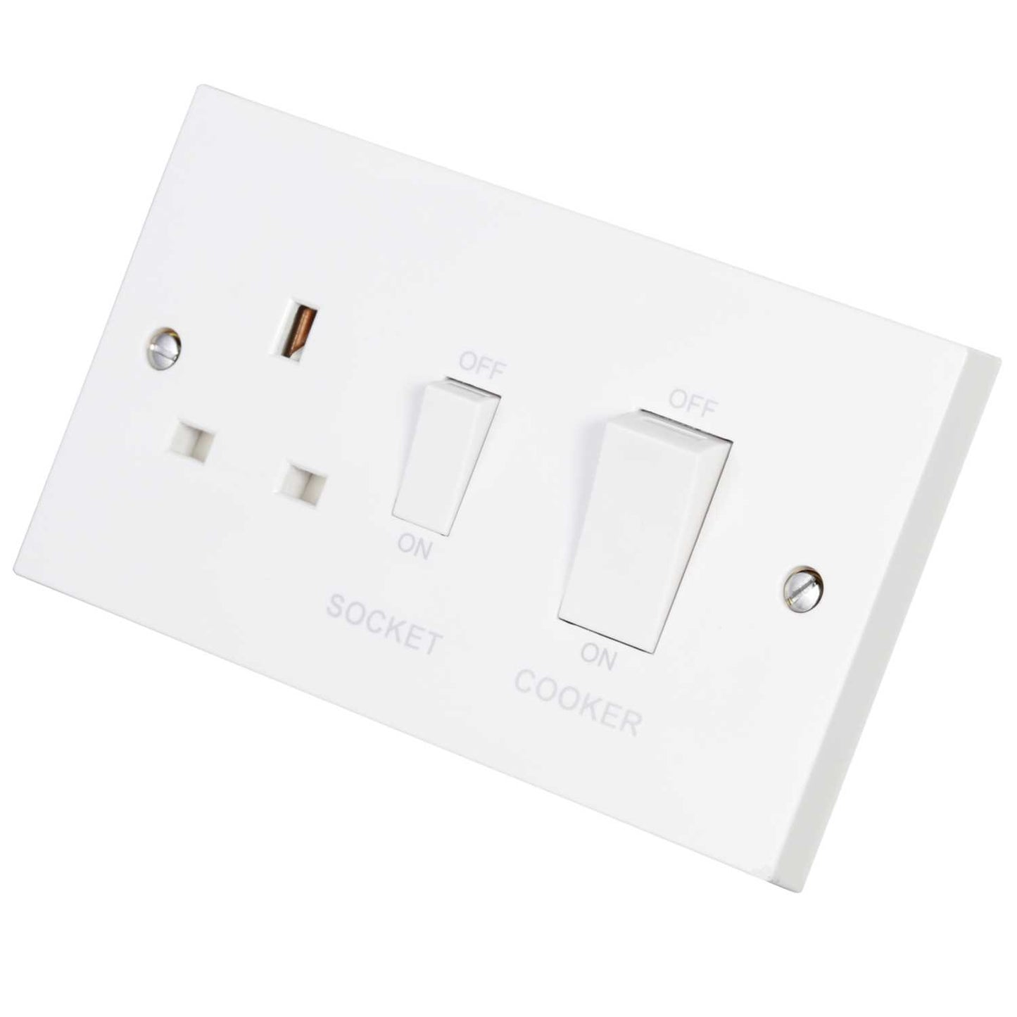 Scolmore Click Polar 45A DP Cooker Control Unit with White Rocker White