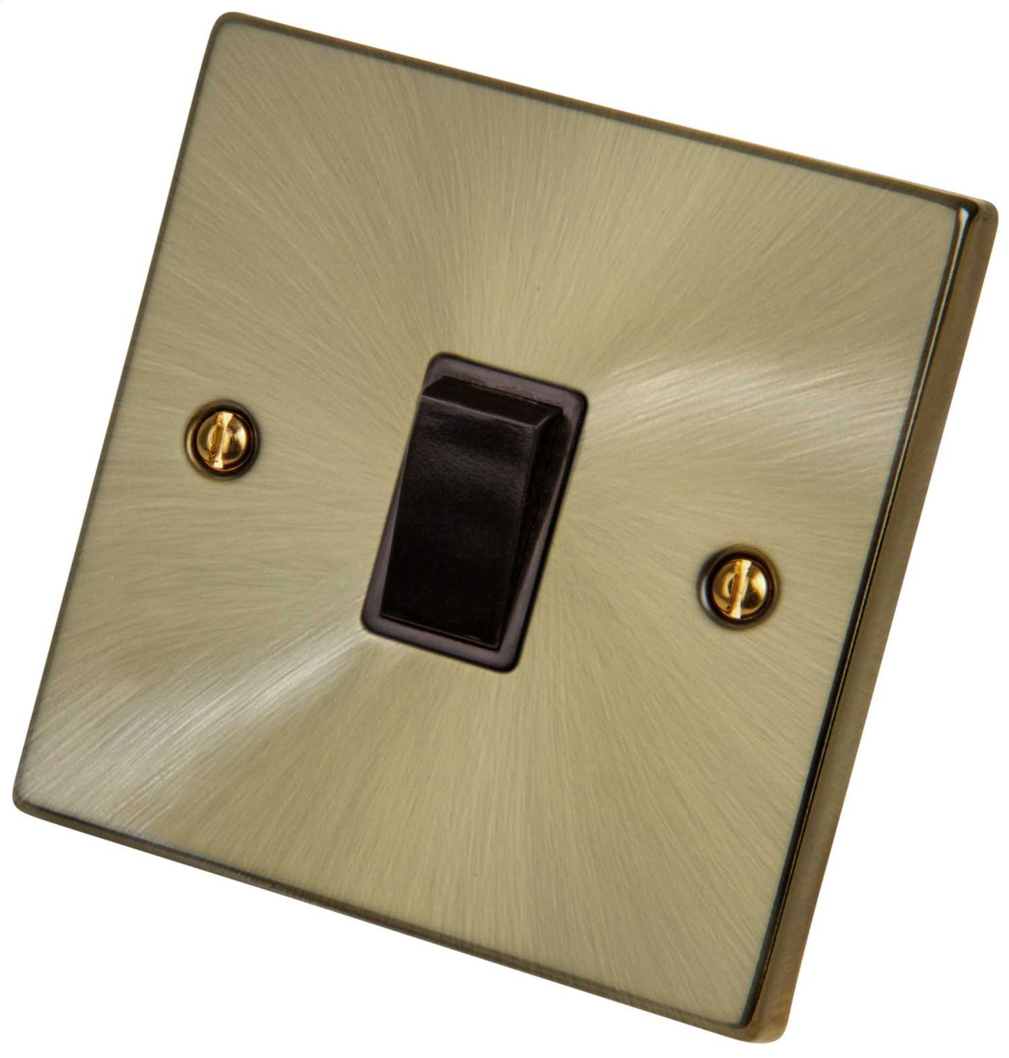 Scolmore Click Deco 10A 1 Gang 2 Way Switch Black Insert Antique Brass