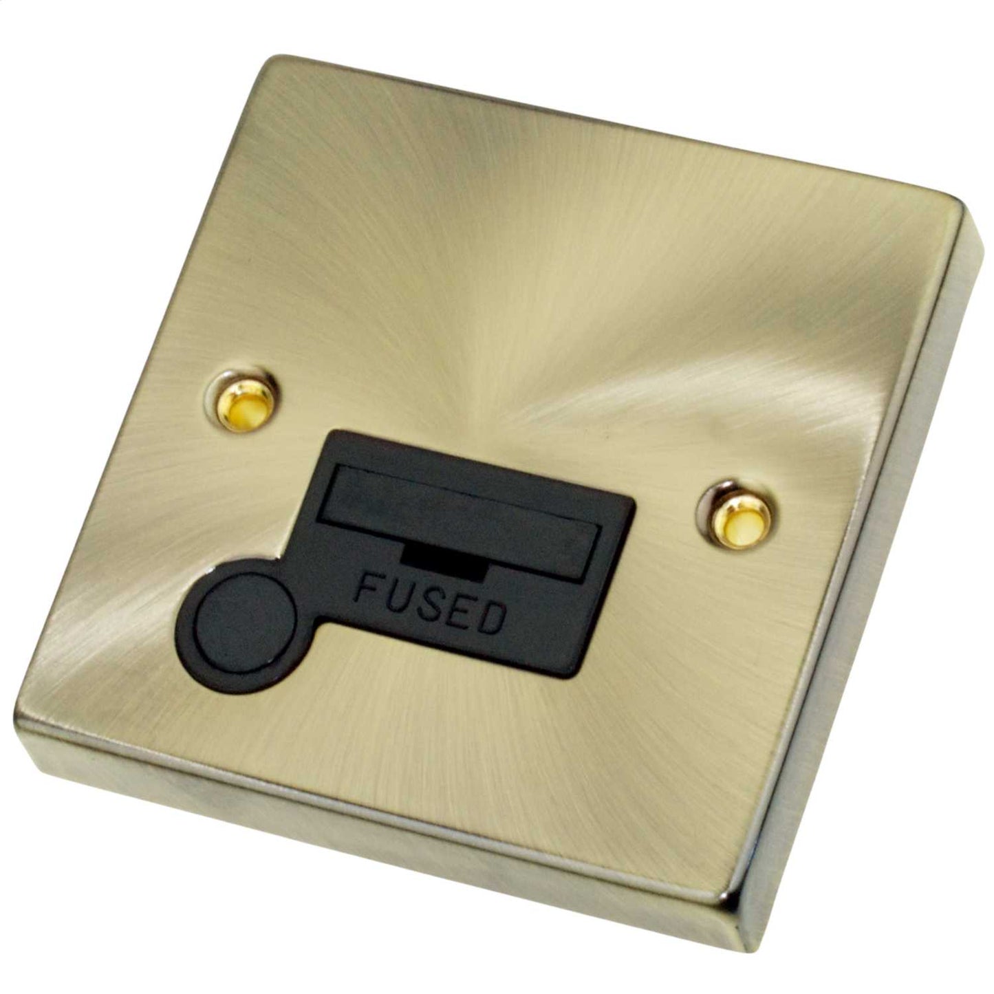 Scolmore Click Deco 13A Unswitched Fused Spur with Flex Outlet Black Insert Antique Brass