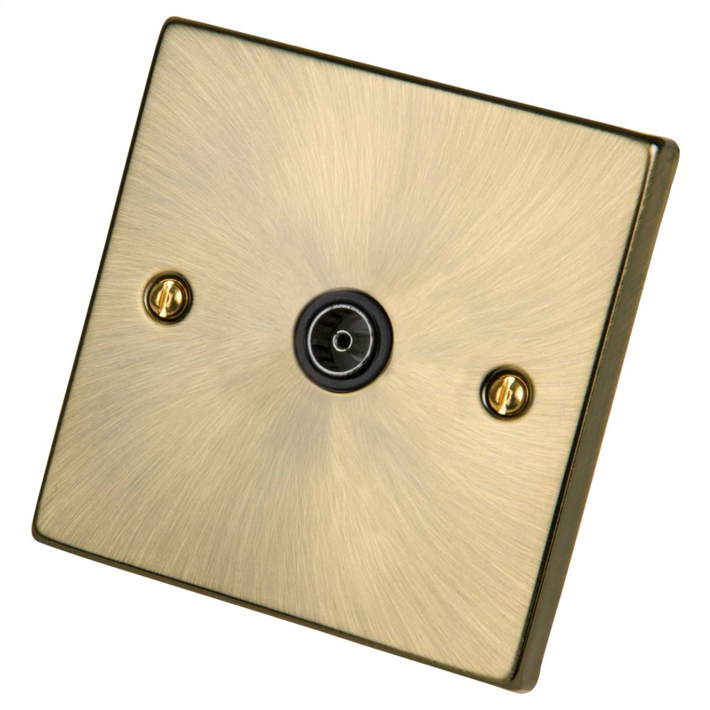 Scolmore Click Deco 1 Gang Non Isolated Coaxial Socket Black Insert Antique Brass