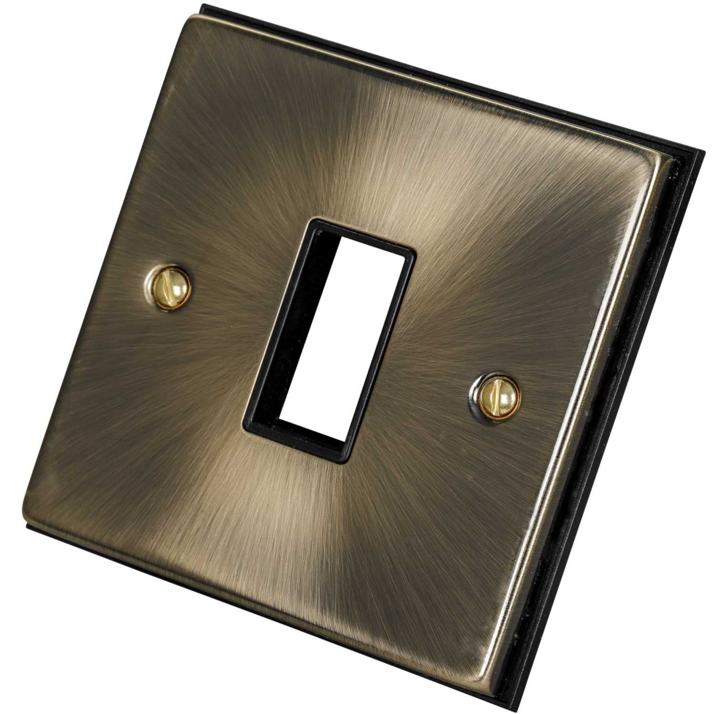 Scolmore Click Deco 1 Gang 1 Module Front Plate Black Insert Antique Brass