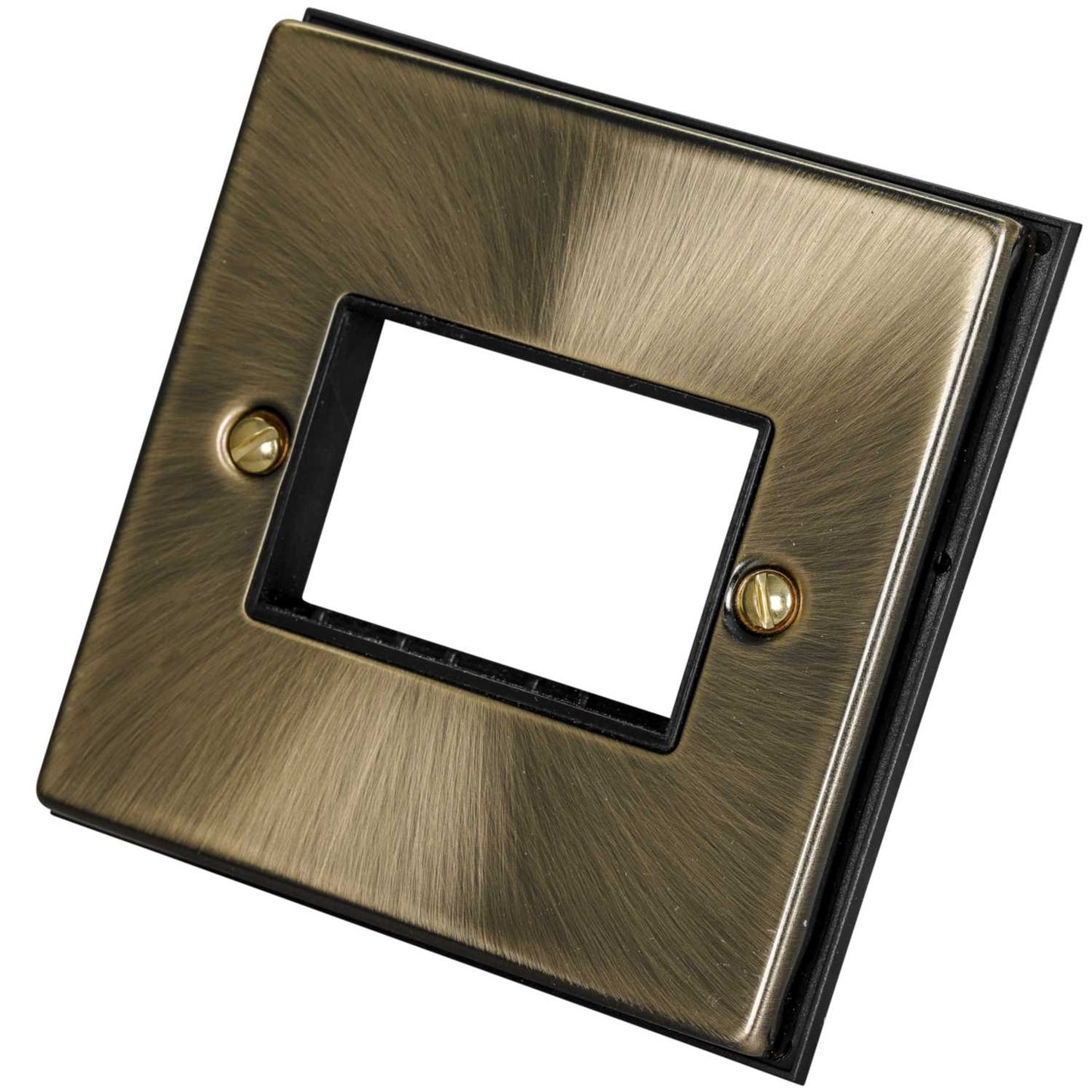 Scolmore Click Deco 1 Gang 3 Module Front Plate Black Insert Antique Brass