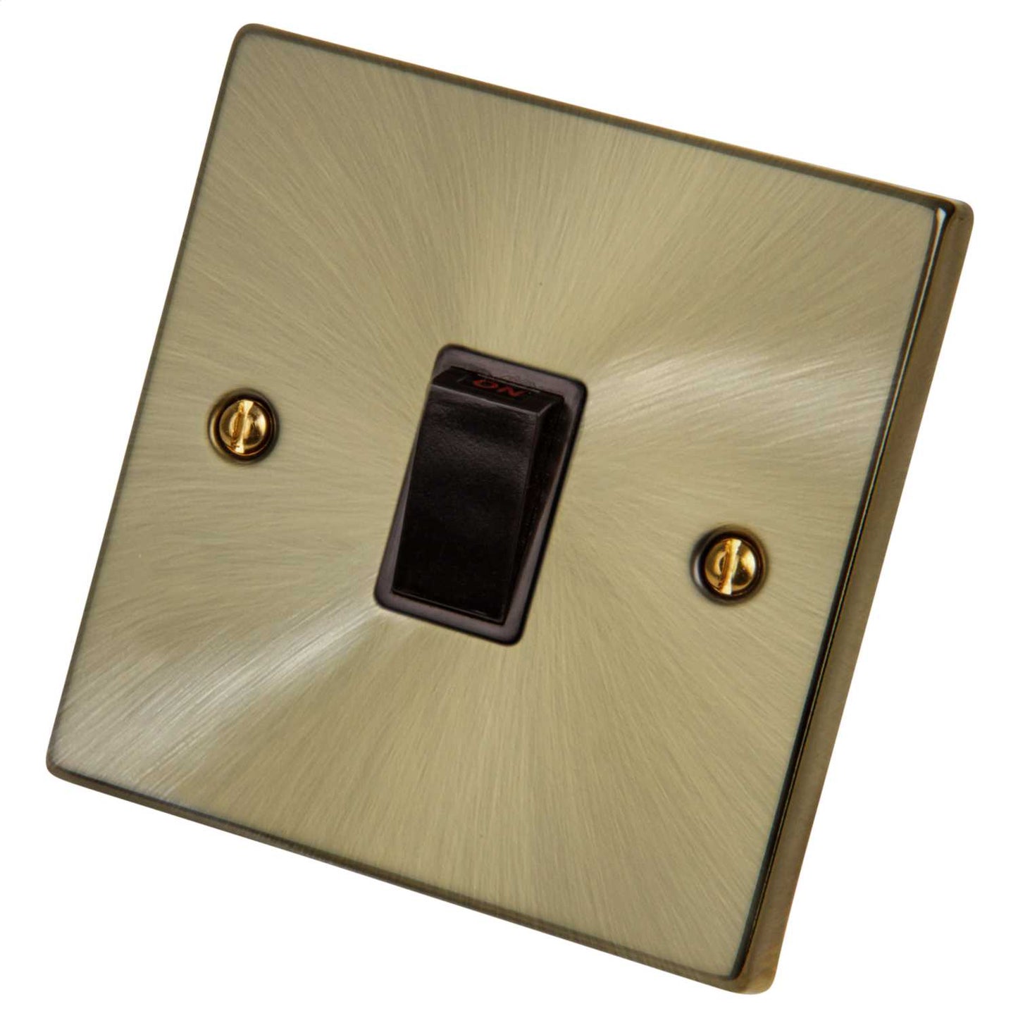Scolmore Click Deco 20A DP Switch Black Insert Antique Brass