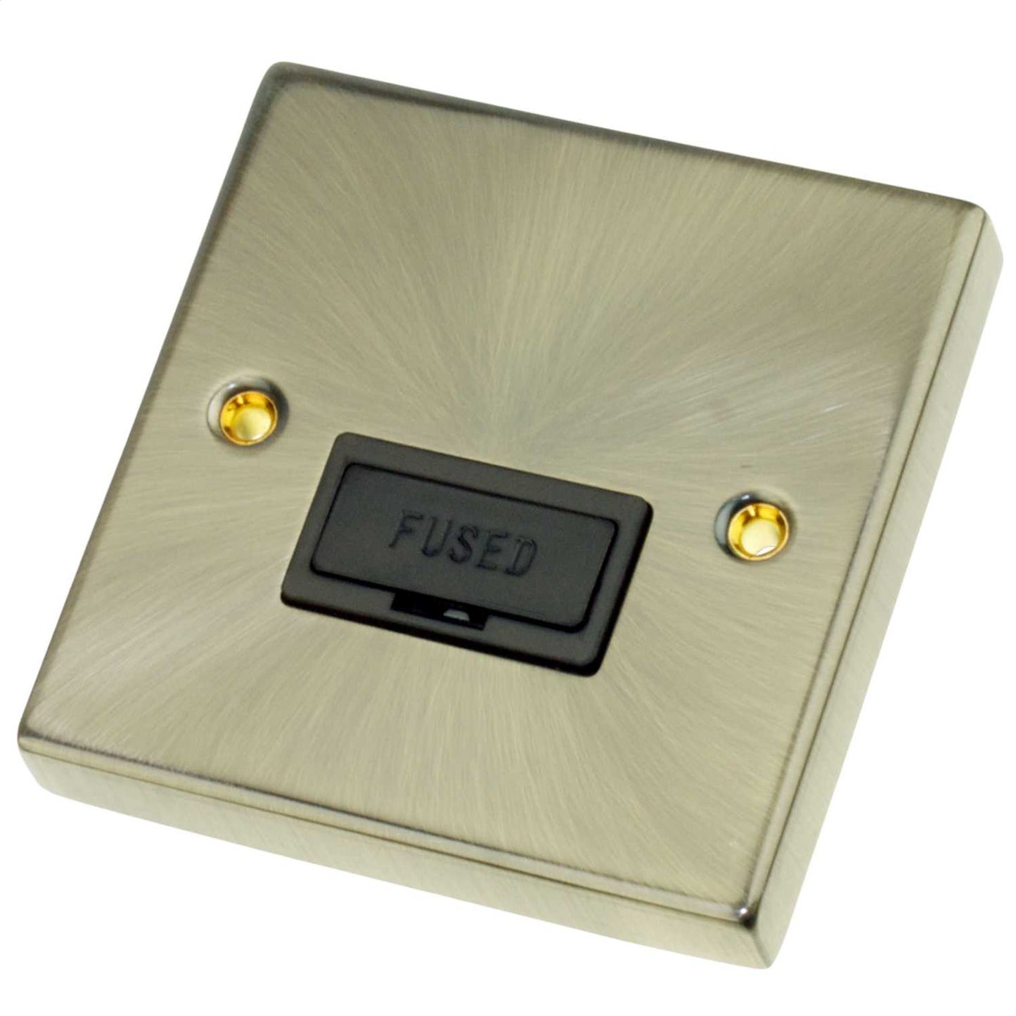 Scolmore Click Deco 13A Unswitched Fused Spur Black Insert Antique Brass