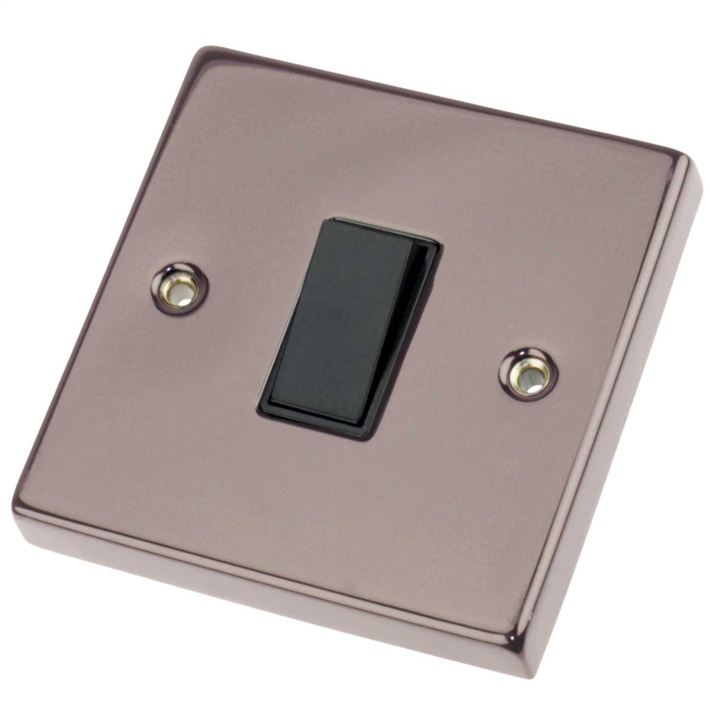 Scolmore Click Deco 10A 1 Gang 2 Way Switch Black Insert Black Nickel