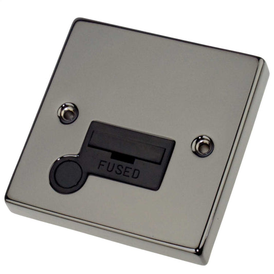 Scolmore Click Deco 13A Unswitched Fused Spur with Flex Outlet Black Insert Black Nickel