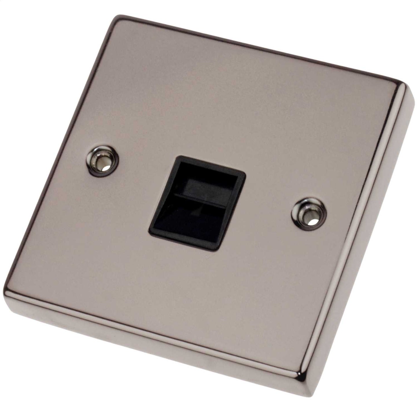 Scolmore Click Deco 1 Gang Master Telephone Socket Black Insert Black Nickel