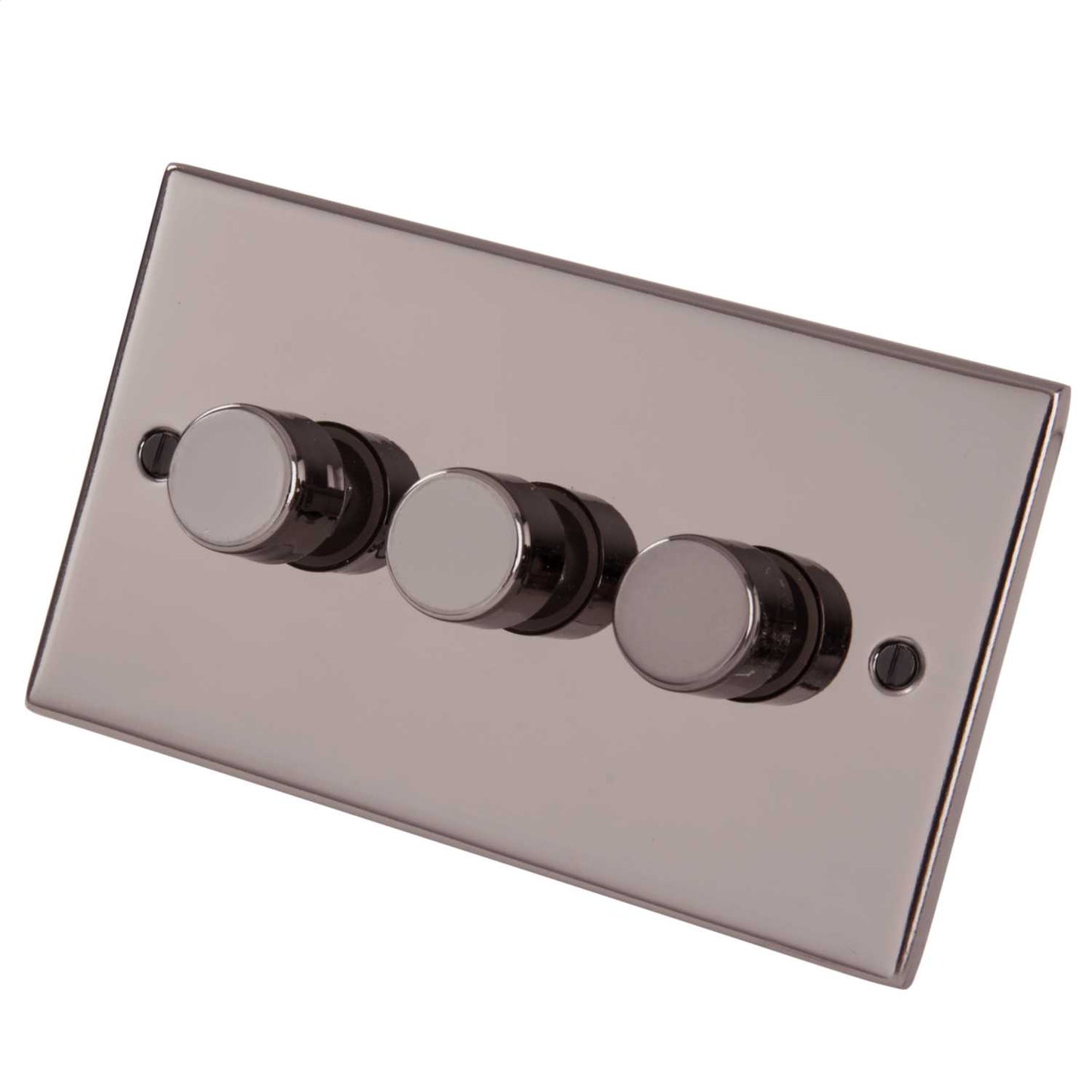 Scolmore Click Deco 400W 3 Gang 2 Way Dimmer Switch Black Nickel