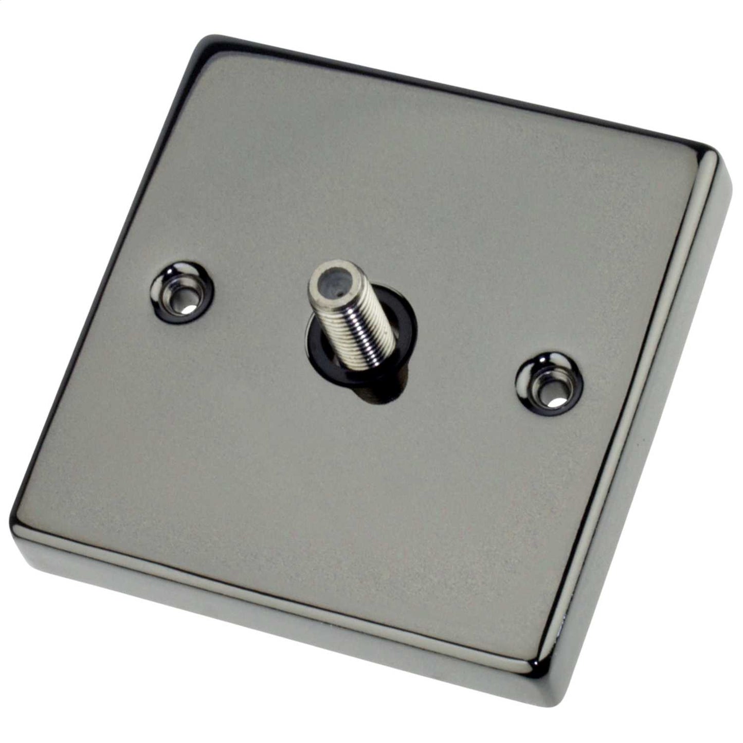 Scolmore Click Deco 1 Gang Satellite Socket Black Insert Black Nickel