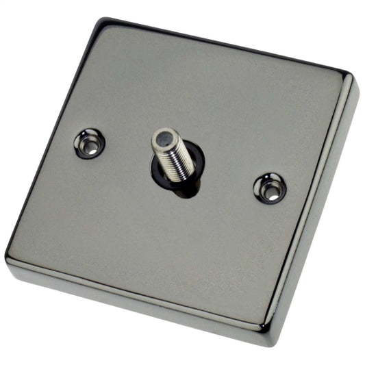 Scolmore Click Deco 1 Gang Satellite Socket Black Insert Black Nickel