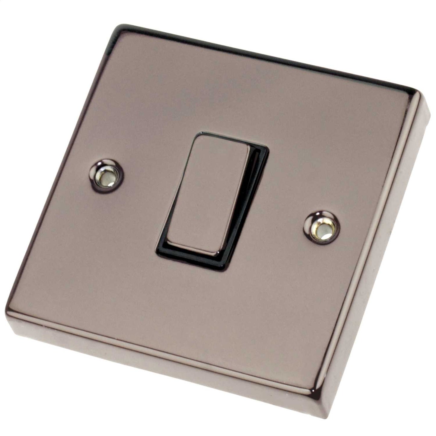 Scolmore Click Deco 10A 1 Gang 2 Way Switch Metal / Black Insert Black Nickel