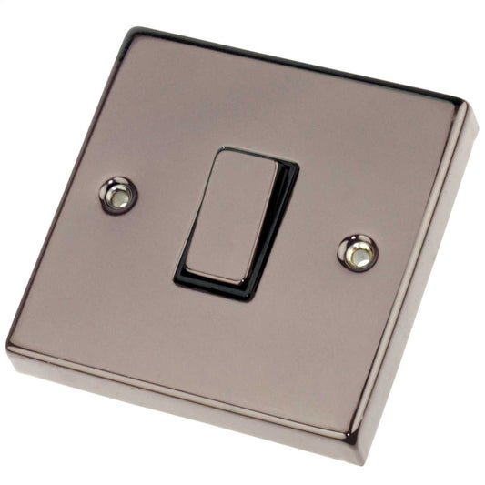 Scolmore Click Deco 10A 1 Gang 2 Way Switch Metal / Black Insert Black Nickel