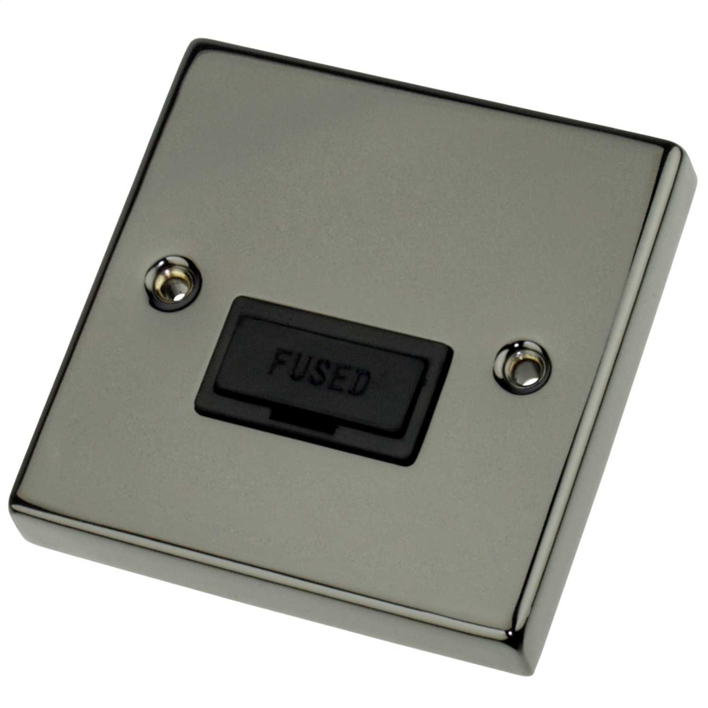 Scolmore Click Deco 13A Unswitched Fused Spur Black Insert Black Nickel