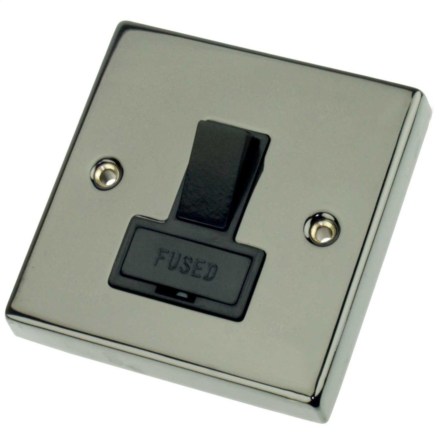 Scolmore Click Deco 13A Switched Fused Spur Black Insert Black Nickel