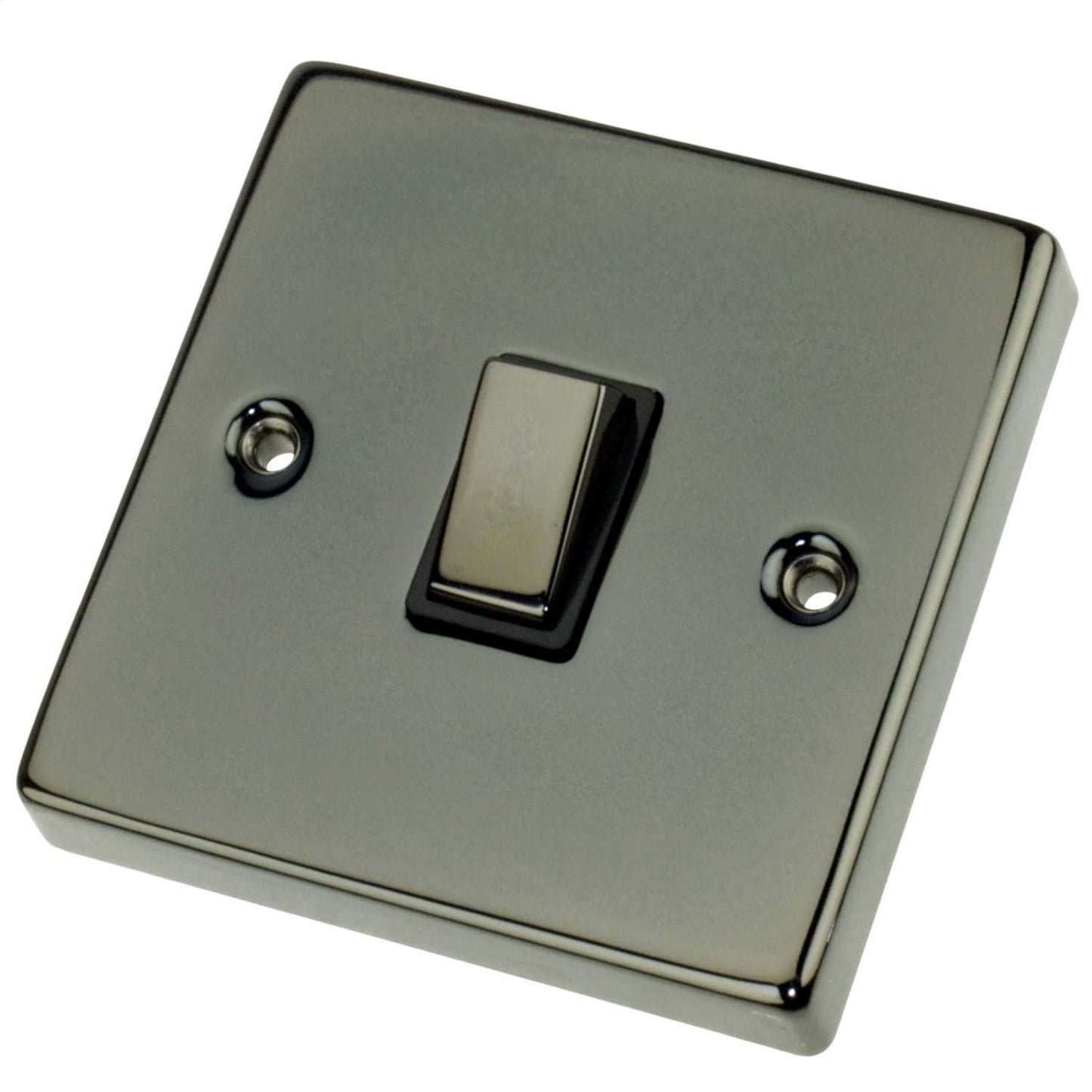 Scolmore Click Deco 20A DP Switch Metal / Black Insert Black Nickel