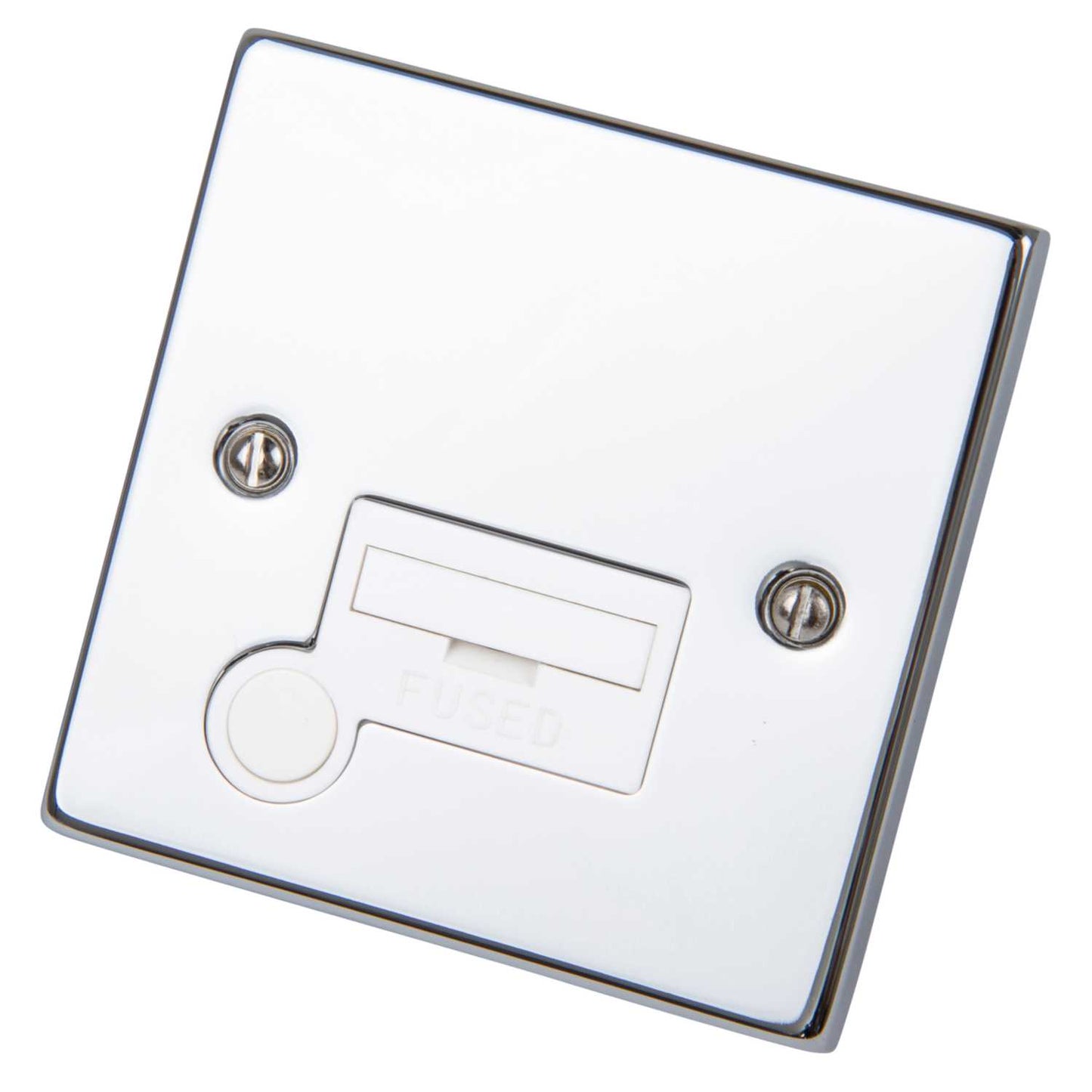 Scolmore Click Deco 13A Unswitched Fused Spur with Flex Outlet White Insert Polished Chrome