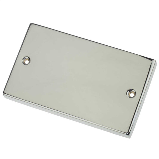 Scolmore Click Deco 2 Gang Blank Plate Polished Chrome