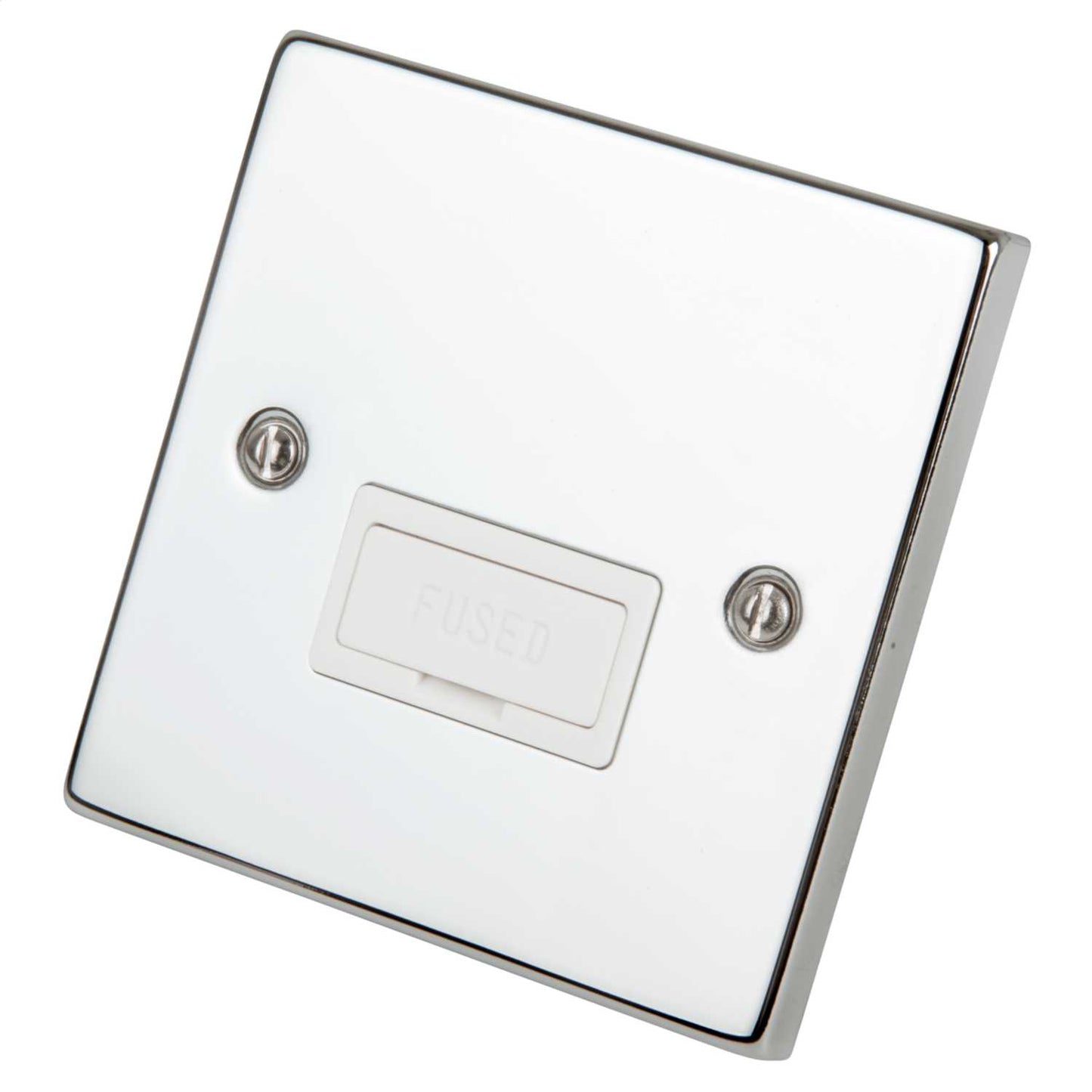 Scolmore Click Deco 13A Unswitched Fused Spur White Insert Polished Chrome