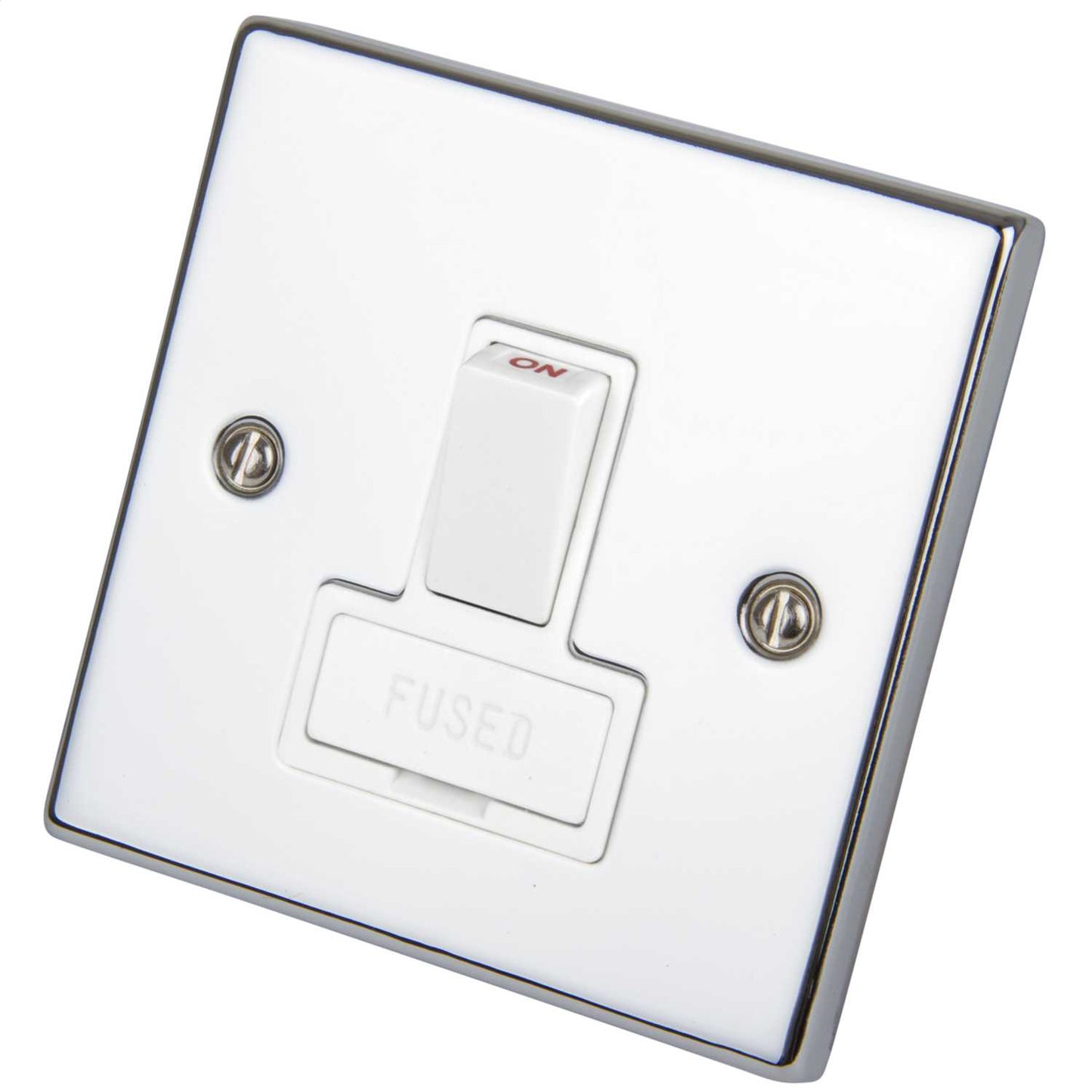 Scolmore Click Deco 13A DP Switched Fused Spur White Insert Polished Chrome