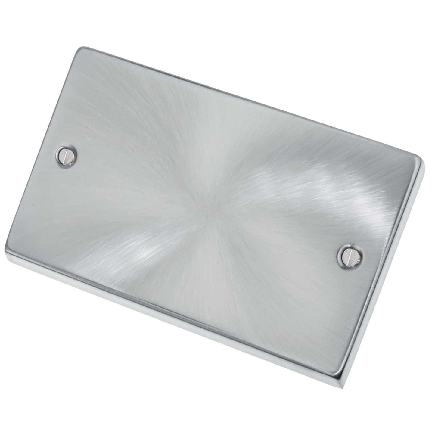 Scolmore Click Deco 2 Gang Blank Plate Satin Chrome