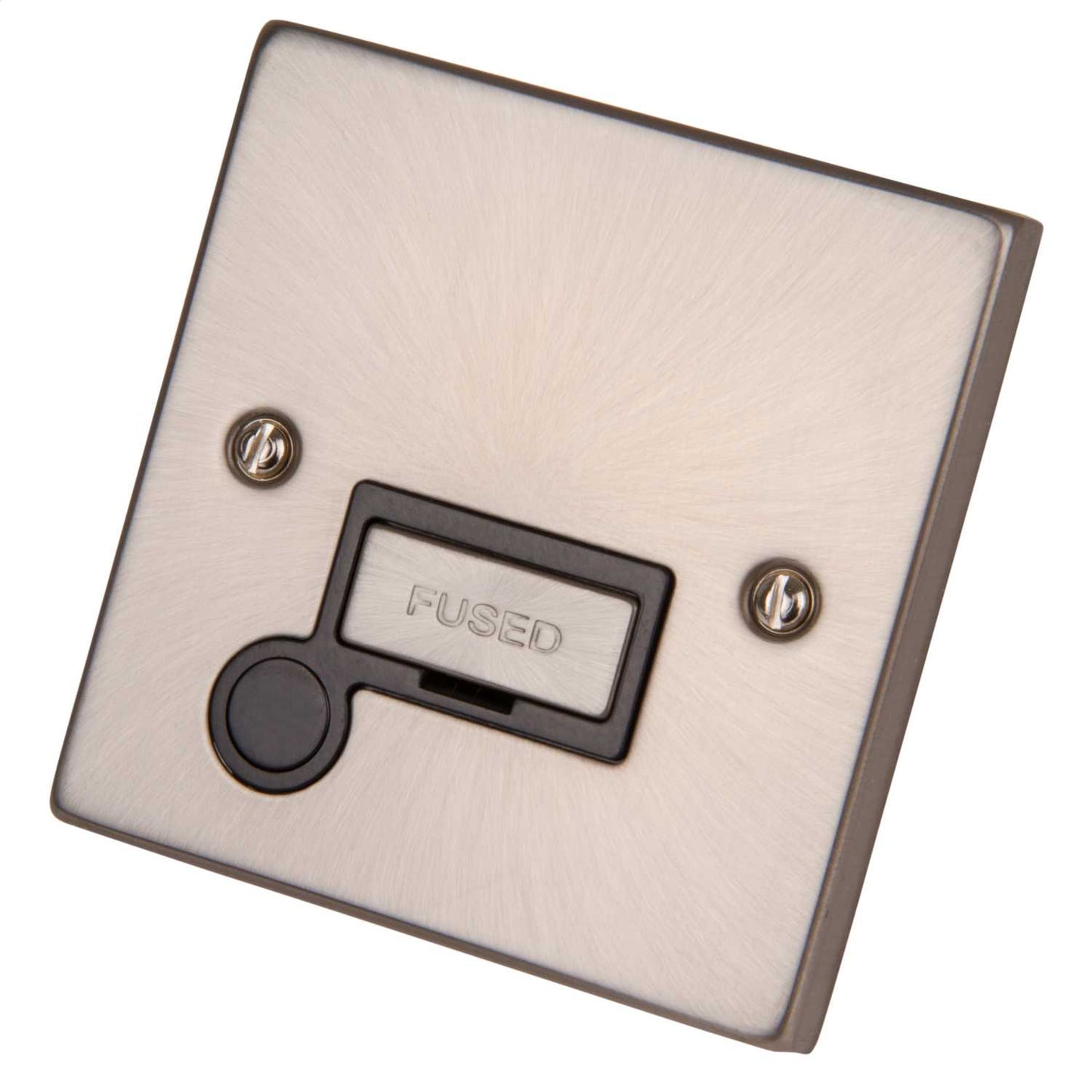 Scolmore Click Deco 13A Unswitched Fused Spur with Flex Outlet Metal / Black Insert Satin Chrome