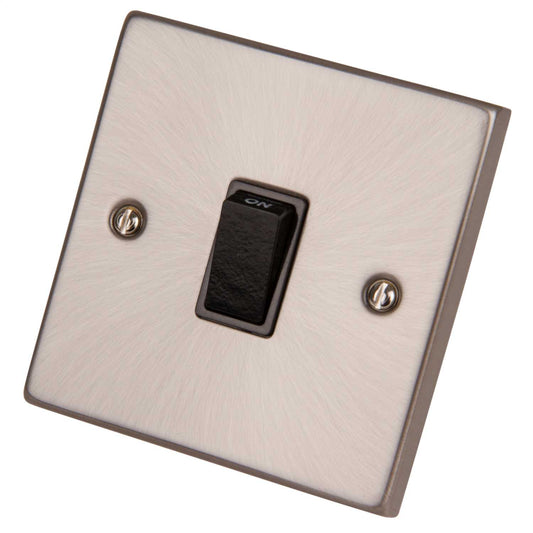 Scolmore Click Deco 20A DP Switch Black Insert Satin Chrome