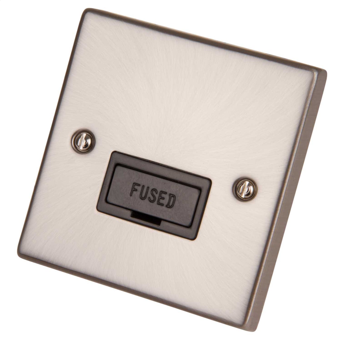 Scolmore Click Deco 13A Unswitched Fused Spur Black Insert Satin Chrome