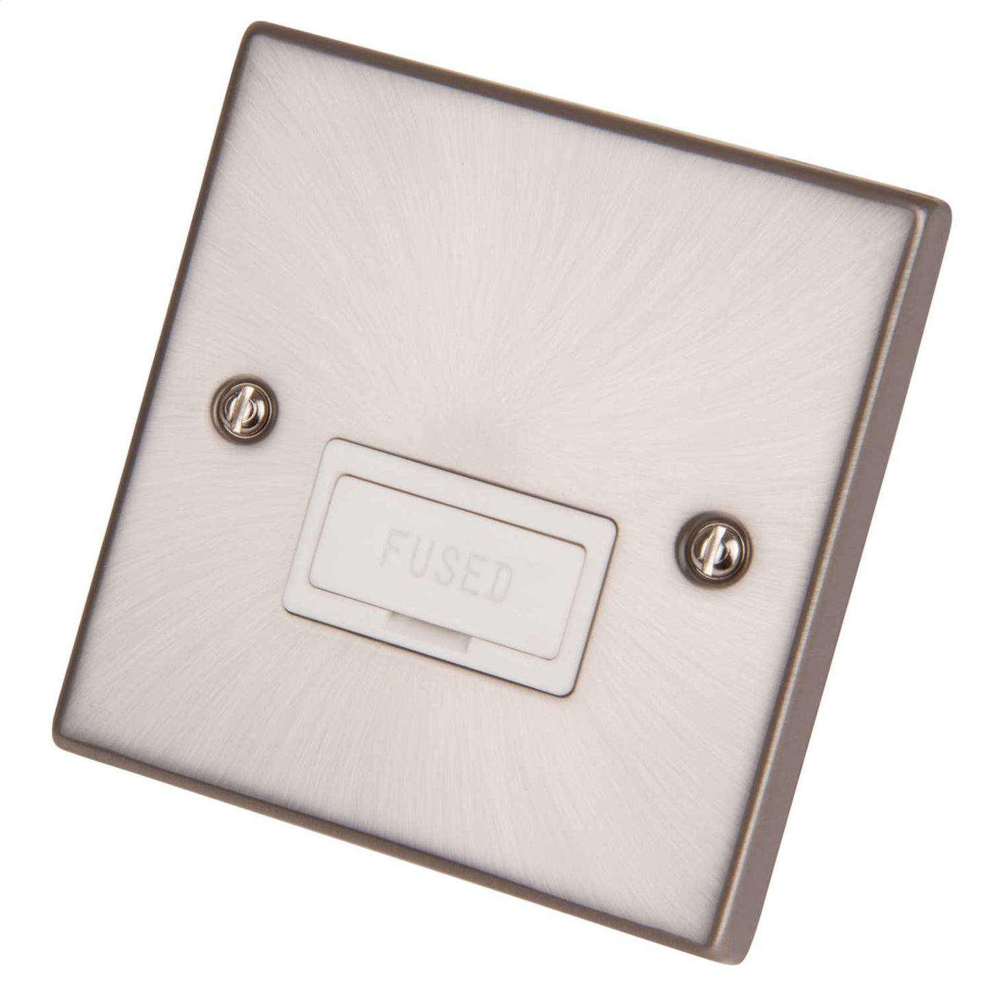 Scolmore Click Deco 13A DP Unswitched Fused Spur White Insert Satin Chrome