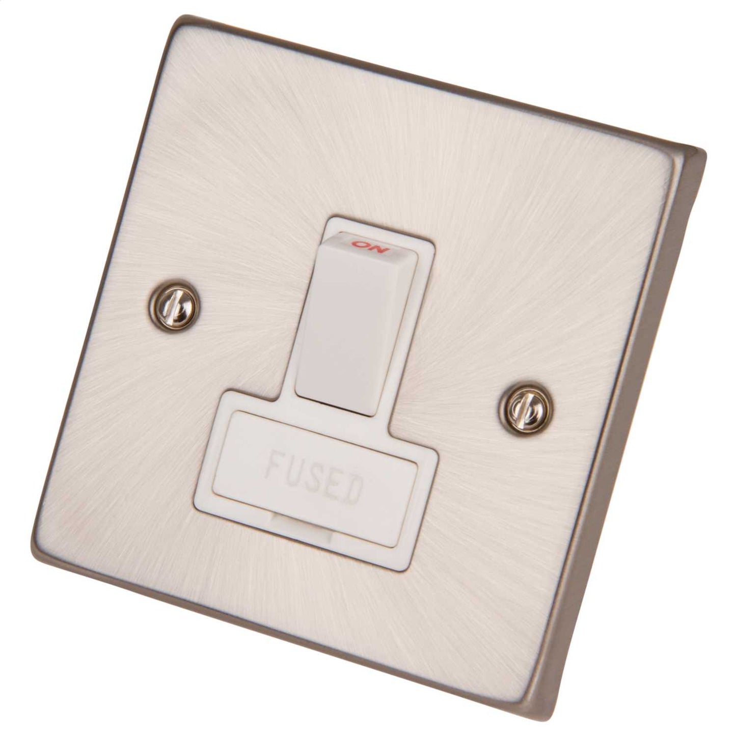 Scolmore Click Deco 13A DP Switched Fused Spur White Insert Satin Chrome