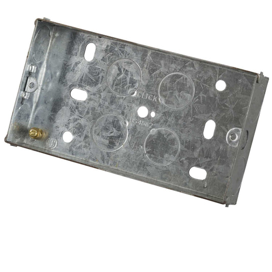 2 Gang 25mm Flush Metal Knockout Box (Sold in 1's)