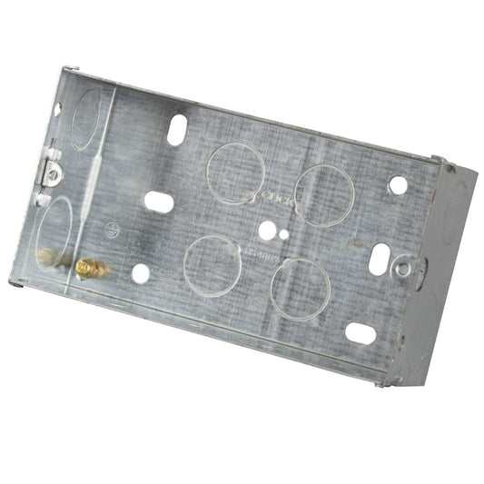 2 Gang 47mm Flush Metal Knockout Box (Sold in 1's)