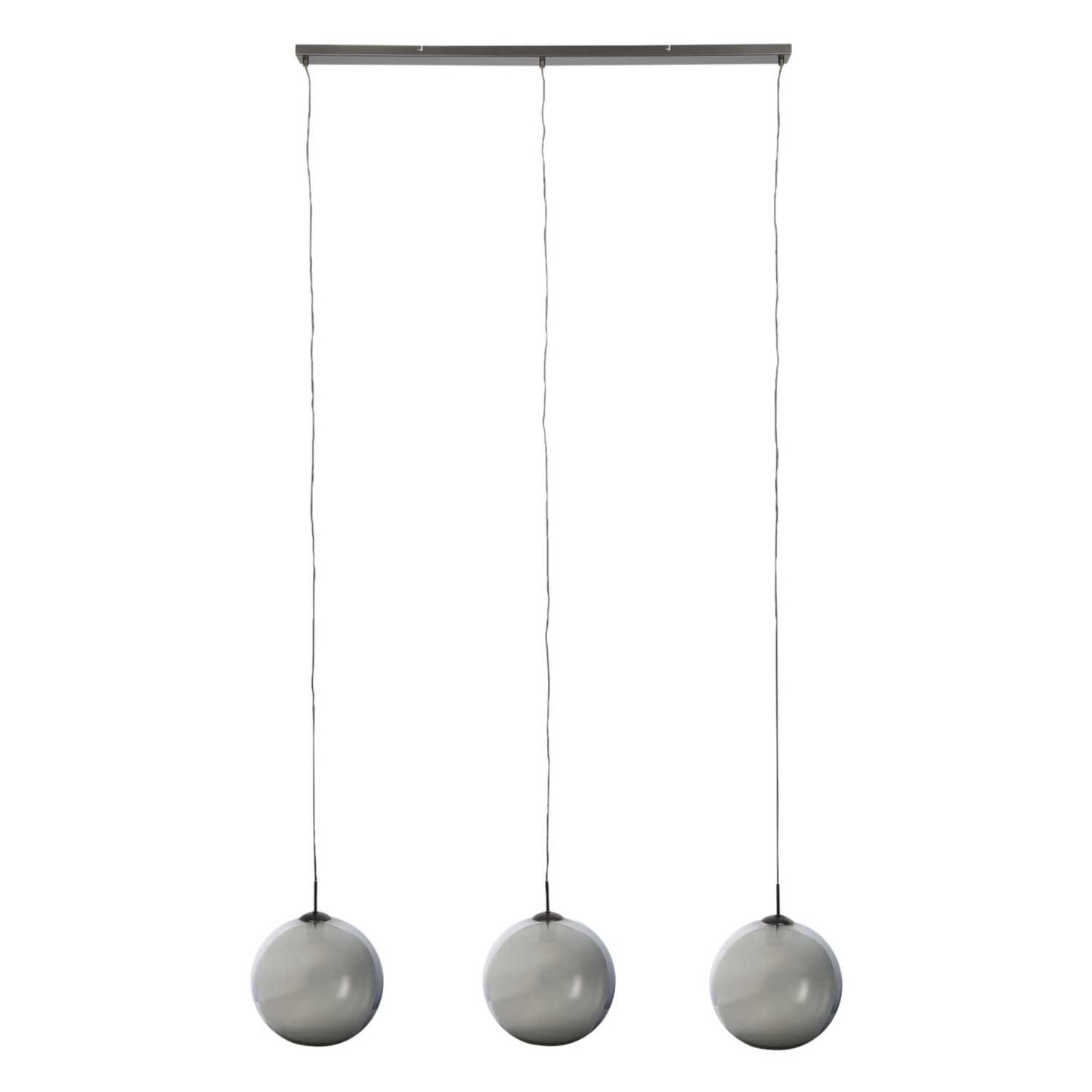 Searchlight Amsterdam 3 Light Ceiling Pendant Matt Black with Smoked Glass Shades