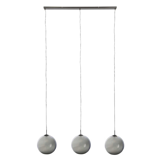 Searchlight Amsterdam 3 Light Ceiling Pendant Matt Black with Smoked Glass Shades