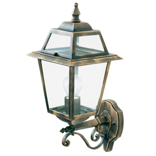 Searchlight New Orleans Uplight Wall Light Black and Gold IP44