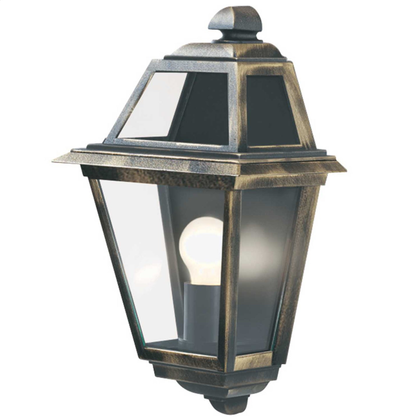Searchlight New Orleans Outdoor Wall Light Black and Gold IP44