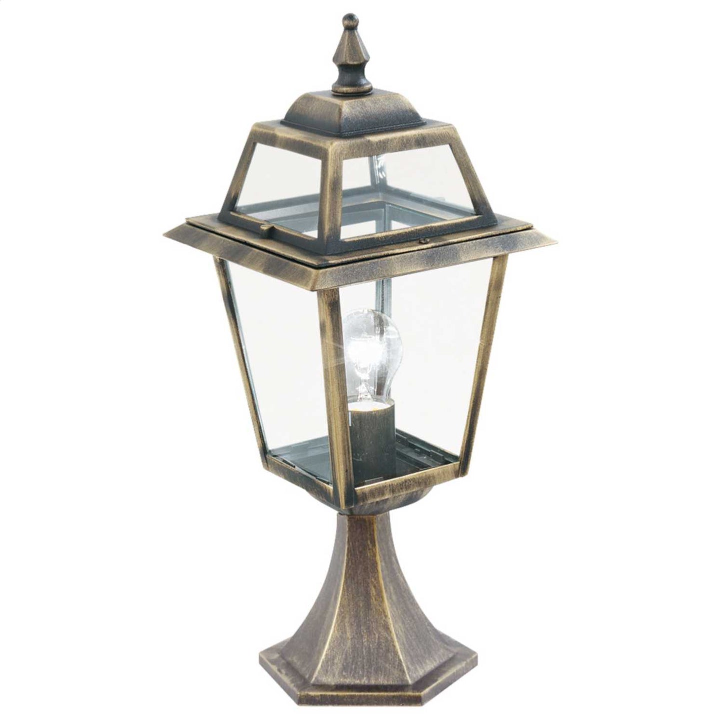 Searchlight New Orleans Pedestal Black and Gold IP44