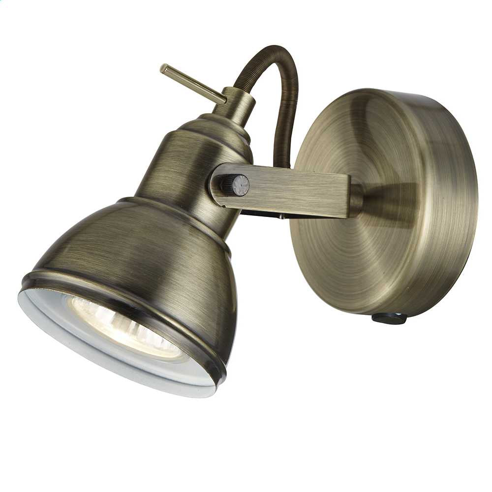 Searchlight Focus GU10 Spotlight Antique Brass