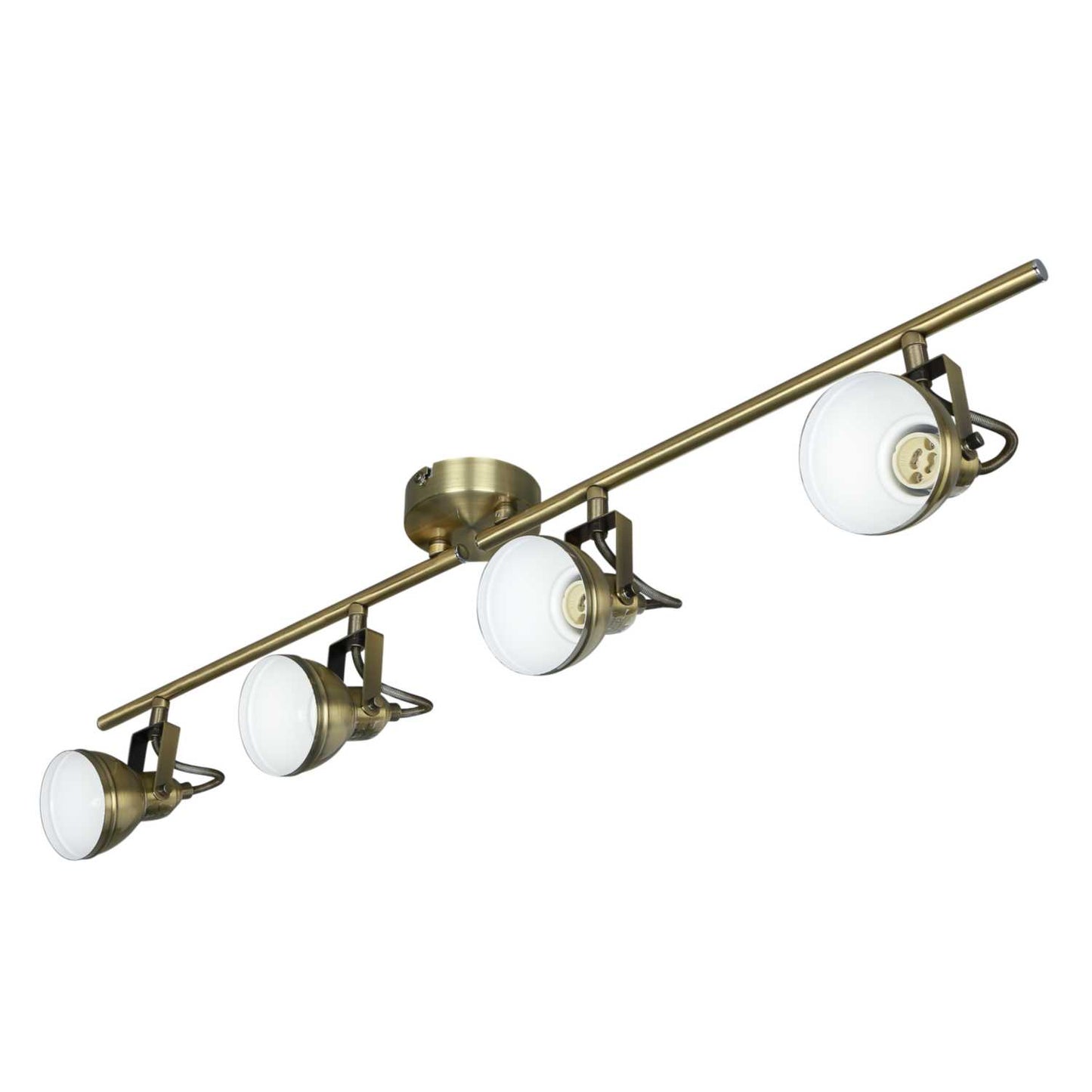 Searchlight Focus 4 Light GU10 Spotlight Bar Antique Brass