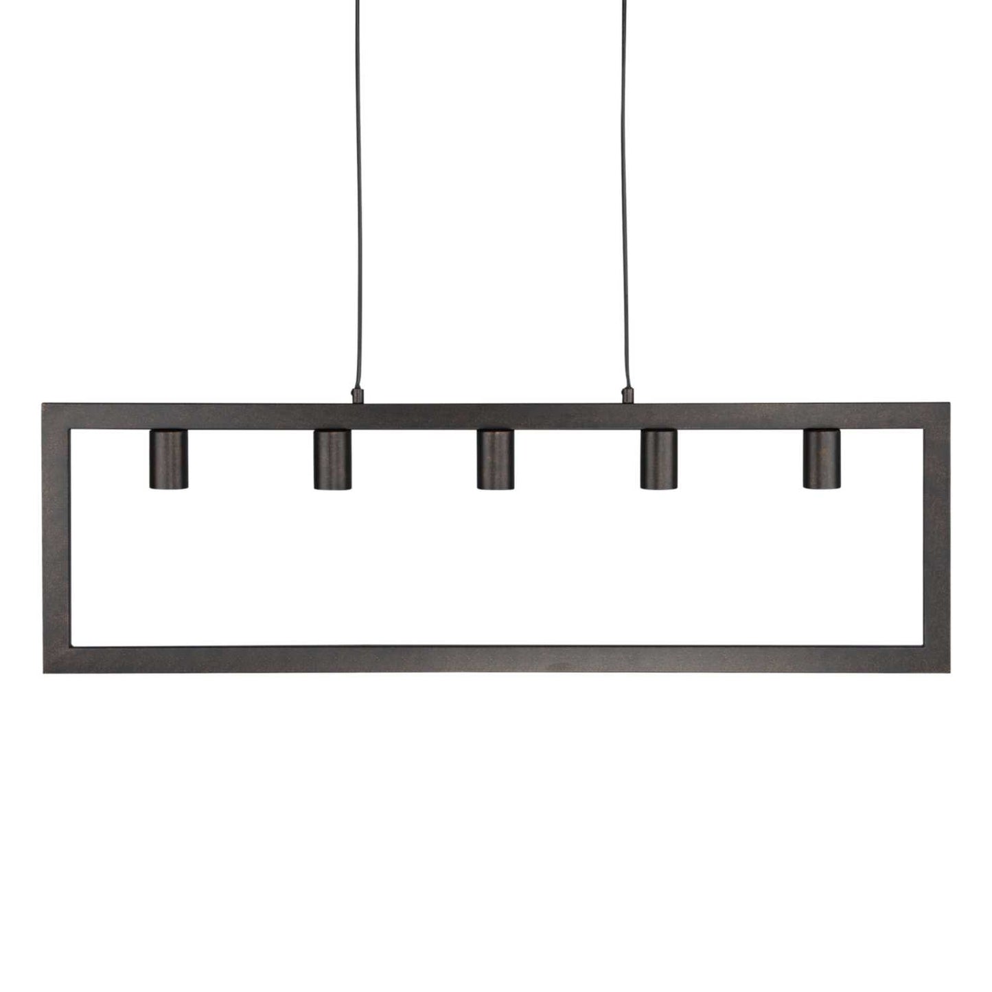 Searchlight Oblong 5 Light Pendant Rustic Brown