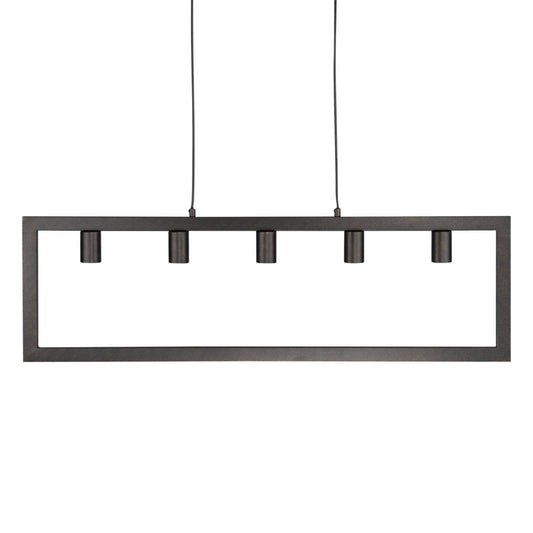 Searchlight Oblong 5 Light Pendant Rustic Brown