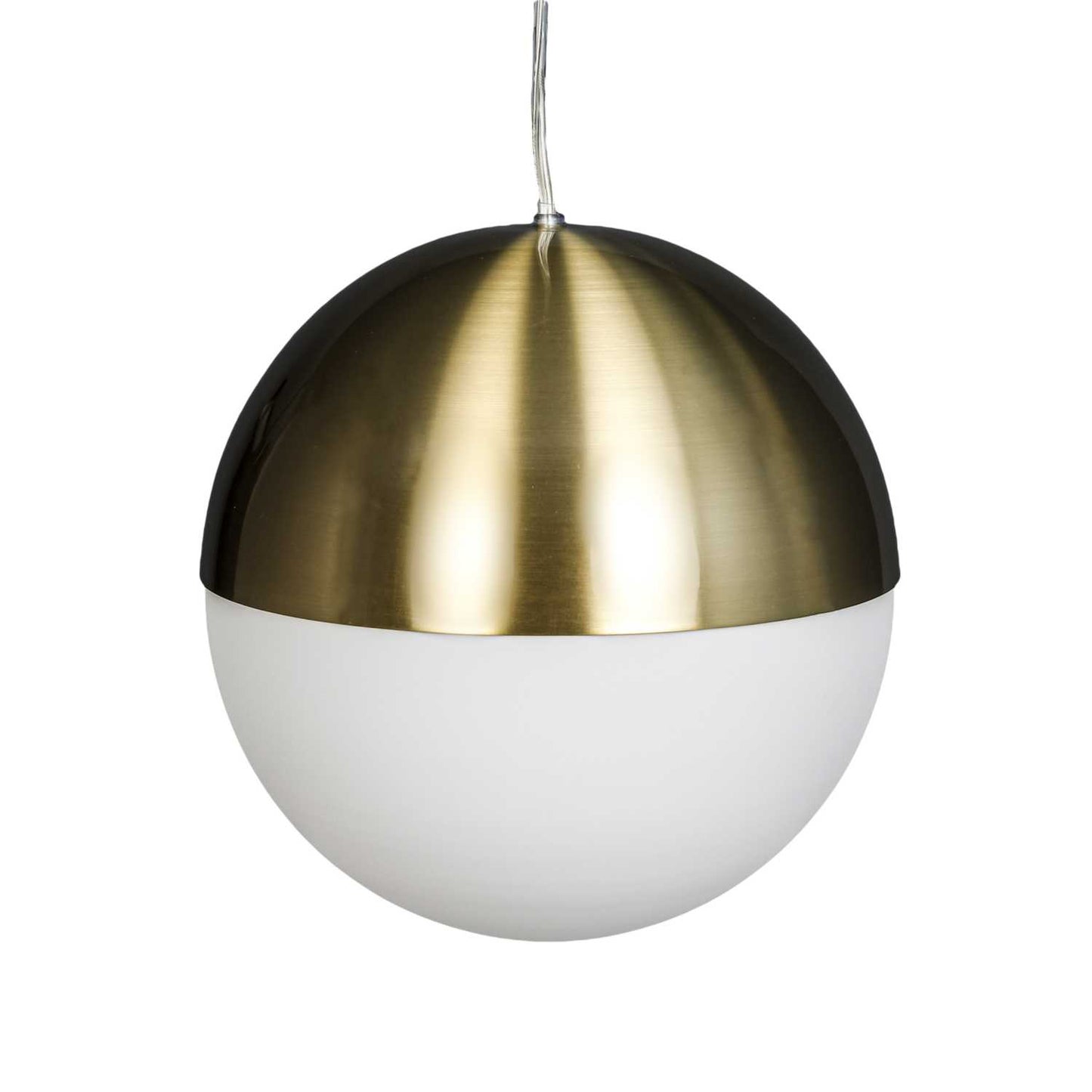 Searchlight Endor Light Pendant Satin Brass with Opal Shade