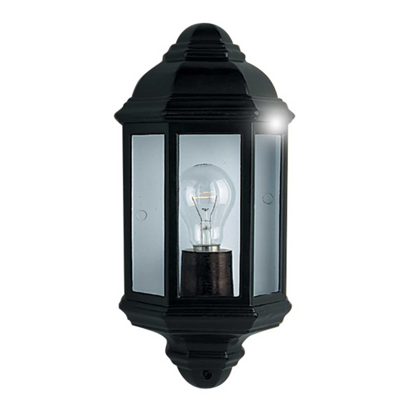 Searchlight Maine Outdoor Aluminium Half Lantern Black IP44