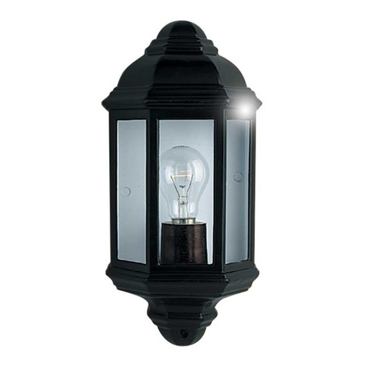 Searchlight Maine Outdoor Aluminium Half Lantern Black IP44